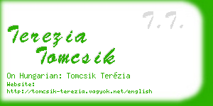 terezia tomcsik business card